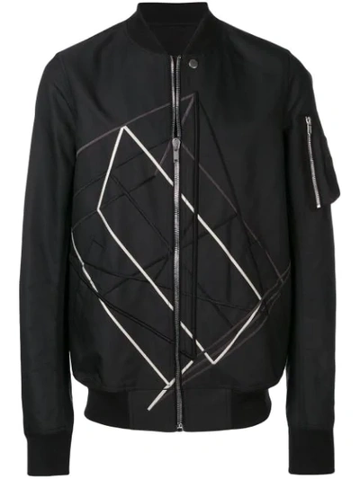 Shop Rick Owens Embroidered Bomber Jacket In Black