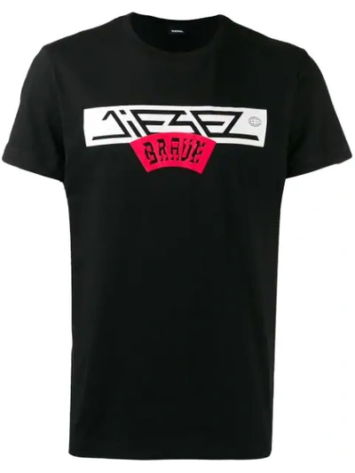 Shop Diesel Brave T-shirt In Black