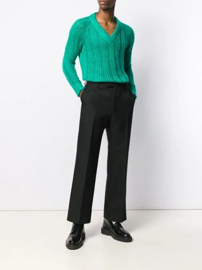 Shop Prada Straight Tailored Trousers In Black