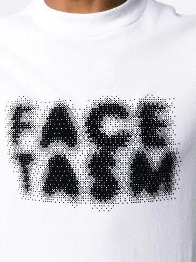 Shop Facetasm Faded Logo Print T-shirt In White