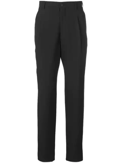 Shop Giorgio Armani Textured Tailored Trousers In Grey