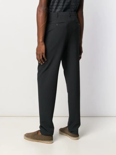 Shop Giorgio Armani Textured Tailored Trousers In Grey