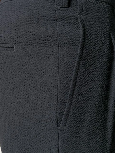 Shop Giorgio Armani Textured Tailored Trousers In Grey