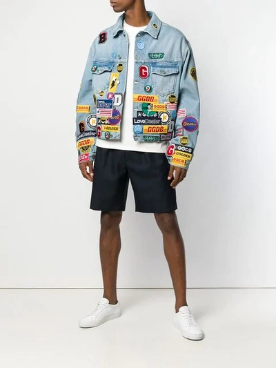 Shop Golden Goose Patch Denim Jacket In Blue