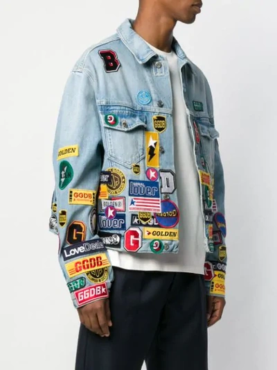 Shop Golden Goose Patch Denim Jacket In Blue