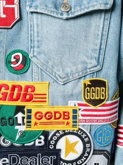 Shop Golden Goose Patch Denim Jacket In Blue