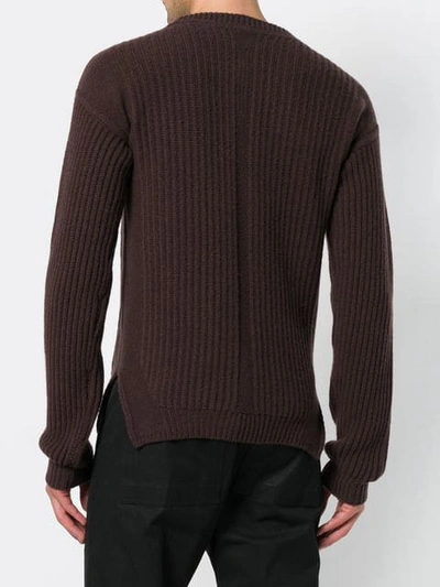 Shop Rick Owens Fisherman Knitted Jumper In Brown