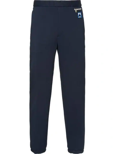 Shop Prada Technical Track Pants In Blue