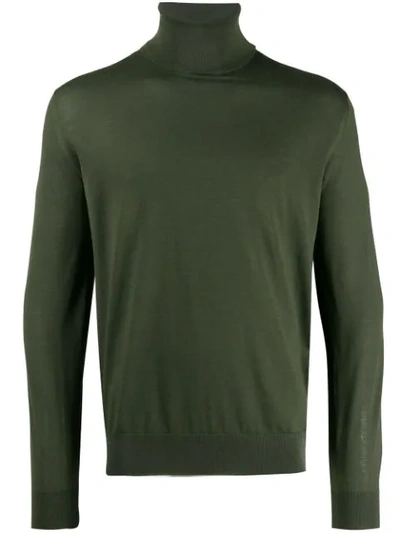 Shop Prada Roll Neck Jumper In Green