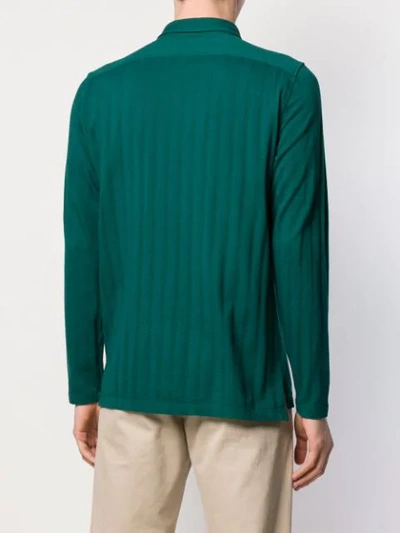 Shop Barena Venezia Striped Polo Shirt In Green