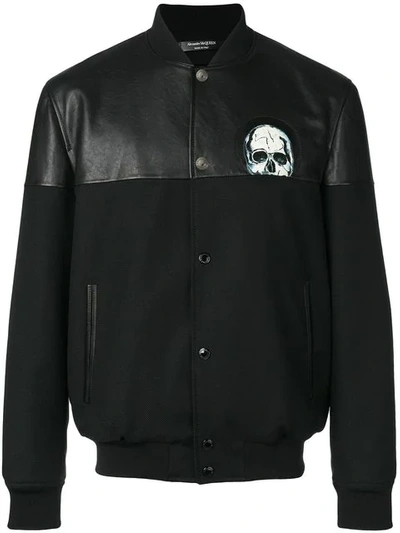 Shop Alexander Mcqueen Skull Print Bomber Jacket In Black