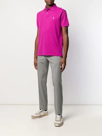 Shop Polo Ralph Lauren Classic Polo Shirt In Purple