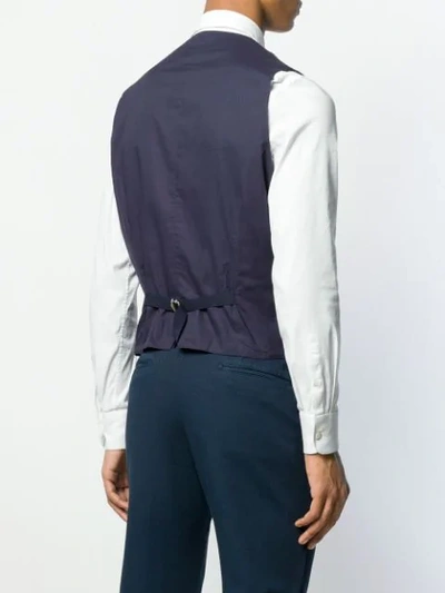 Shop Tagliatore Tweed Waistcoat In Blue