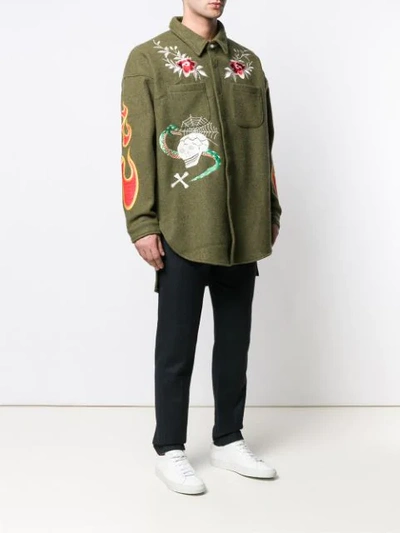 Shop Readymade Oversized Fit Shirt In Green