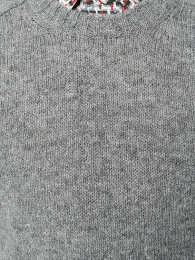 Shop Prada Melierter Pullover Mit Rundhalsausschnitt In Grey