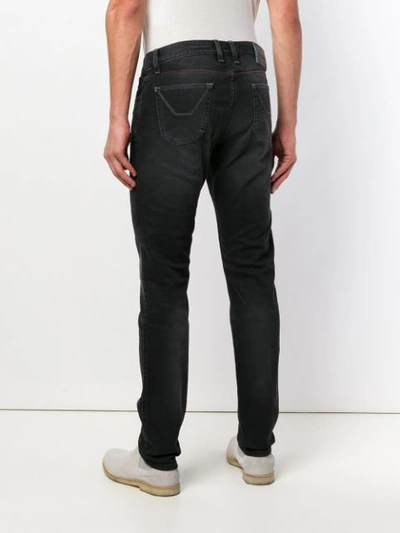 Shop Jeckerson Printed Detail Slim-fit Jeans - Blue