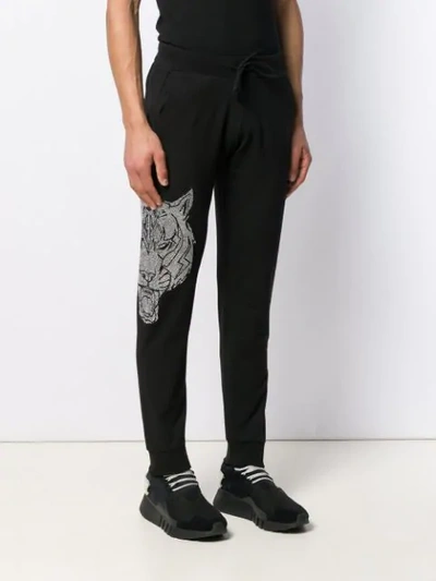 Shop Plein Sport Logo Embellished Trousers In Black