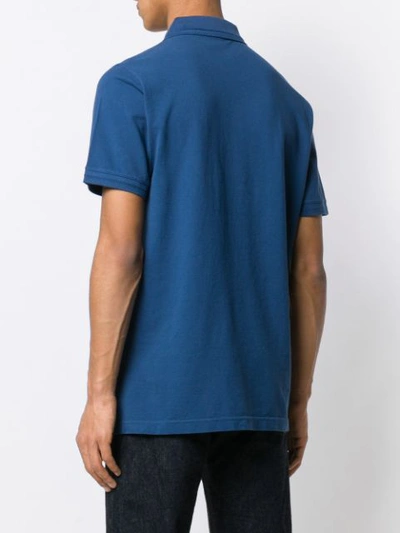 Shop Belstaff Logo Patch Polo Shirt In Blue