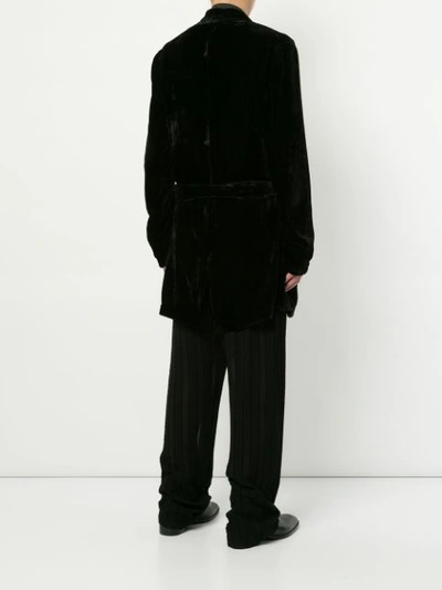 Shop Ann Demeulemeester Long Corduroy Robe Jacket - Black