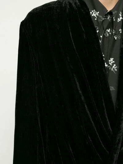 Shop Ann Demeulemeester Long Corduroy Robe Jacket - Black