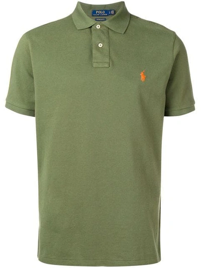 Shop Polo Ralph Lauren Embroidered Logo Polo Shirt In Green