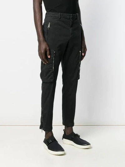 Shop Neil Barrett Zipped Pocket Cargo Pant In Black