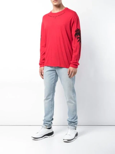 Shop Adaptation Palm Printed Tee In Red