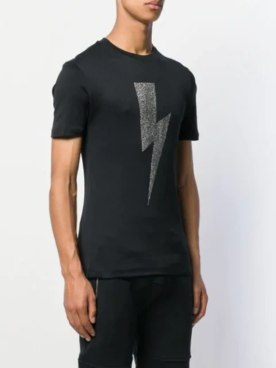 Shop Neil Barrett Lightning Bolt T-shirt In Black