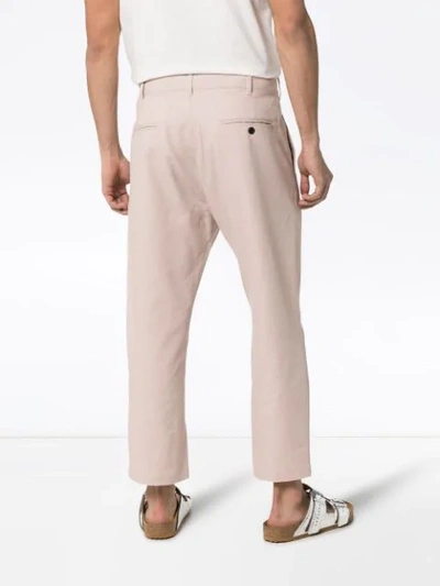 ANN DEMEULEMEESTER STRAIGHT LEG LINEN BLEND CROPPED TROUSERS - 粉色