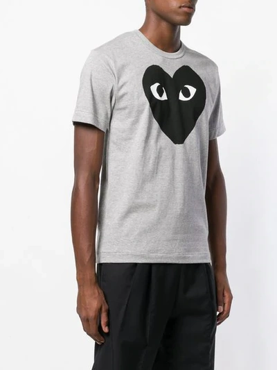 Comme Des Garçons Play Melange Grey Cotton T-shirt  Grey Comme Des Garcons Play Uomo M In Grey
