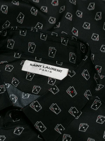 Shop Saint Laurent Sl Playing Cards Printed Shirt In Black