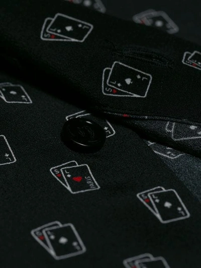 Shop Saint Laurent Sl Playing Cards Printed Shirt In Black