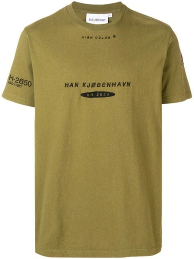 Shop Han Kjobenhavn Logo Embroidered T In Green