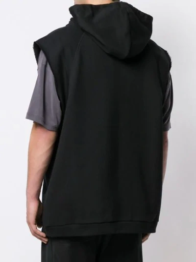 Shop Raf Simons Hooded Vest In Black