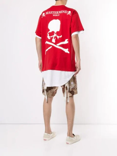 Shop Mastermind Japan Mastermind World T-shirt Im Layering-look - Rot In Red