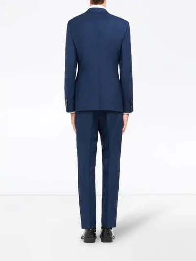 Shop Prada Wool And Mohair Single-breasted Suit In Blue