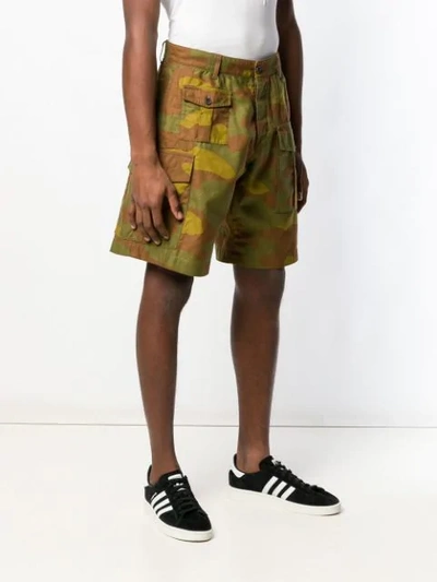 Shop Dsquared2 Camouflage Print Cargo Shorts In Brown