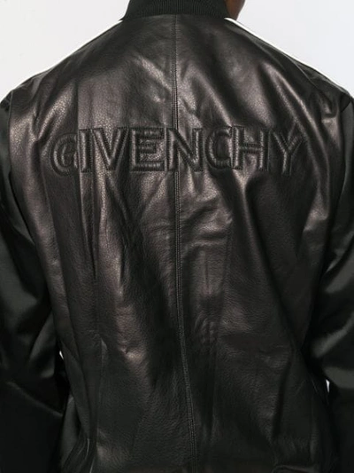 Shop Givenchy Embossed Logo Jacket In Brown