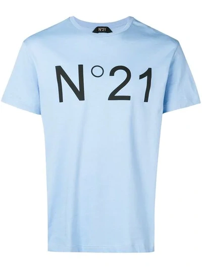 Shop N°21 Logo Print T-shirt In Blue