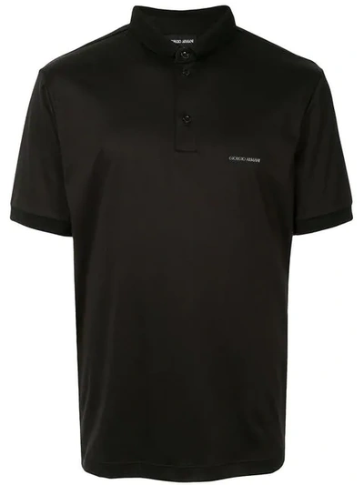 Shop Giorgio Armani Classic Polo Shirt - Black
