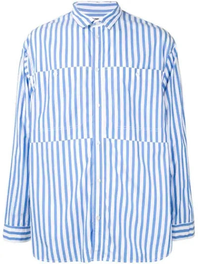 Shop 08sircus Striped Shirt In Blue