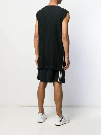 Shop Issey Miyake Pleated Vest Top In Black