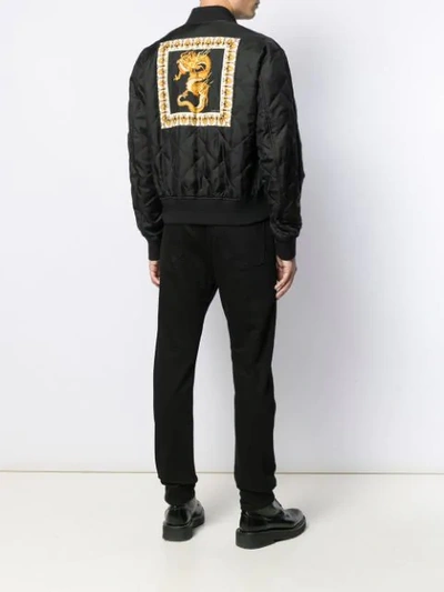 VERSACE DRAGON QUILTED BOMBER JACKET - 黑色