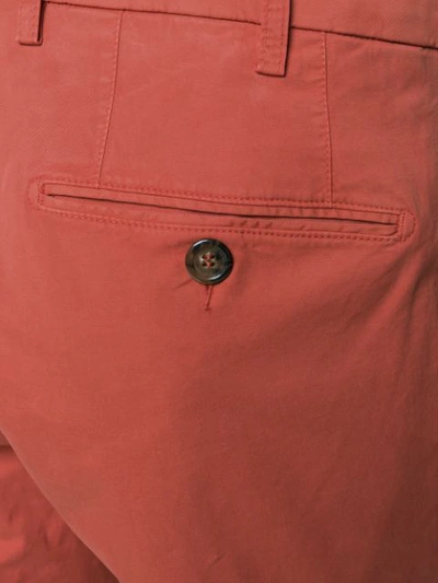 Shop Canali Classic Chinos In Red