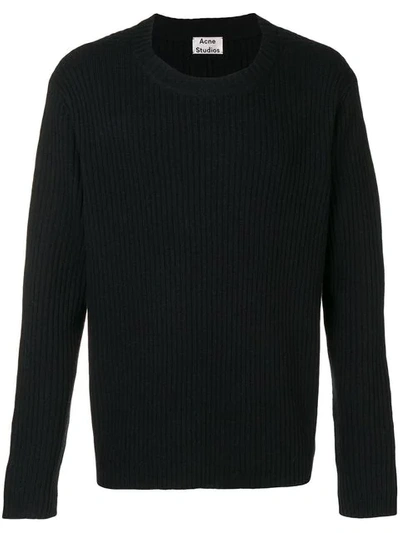 Shop Acne Studios Nicholas Ribbed Sweater In Black