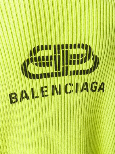 Shop Balenciaga Ribbed Turtleneck Jumper In Green