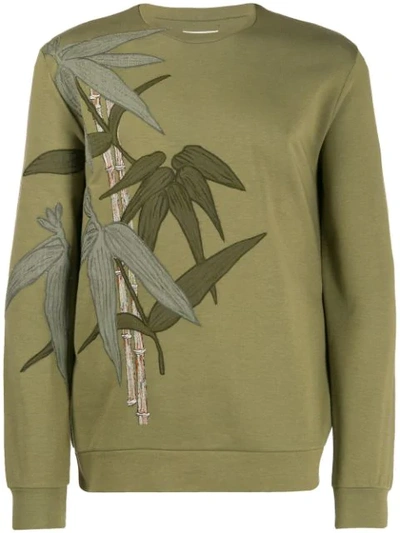 Shop Etro Sweatshirt Mit Bambus-stickerei - Grün In Green