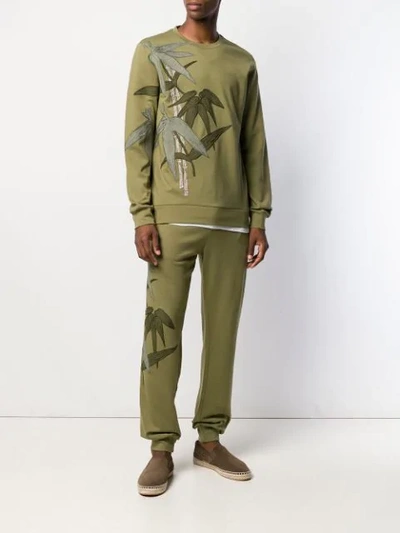 Shop Etro Sweatshirt Mit Bambus-stickerei - Grün In Green