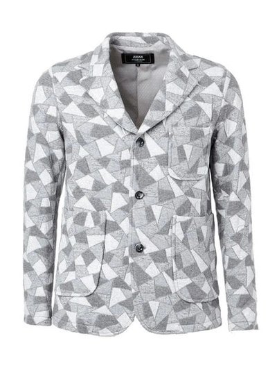 Shop Anrealage Geometric Print Jacket - Grey