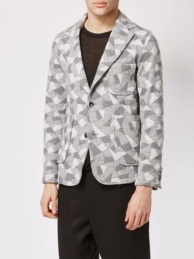 Shop Anrealage Geometric Print Jacket - Grey